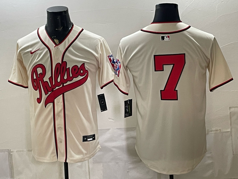 Men 2026 Philadelphia Phillies #7 cream Game Nike MLB Jersey 082600->philadelphia phillies->MLB Jersey
